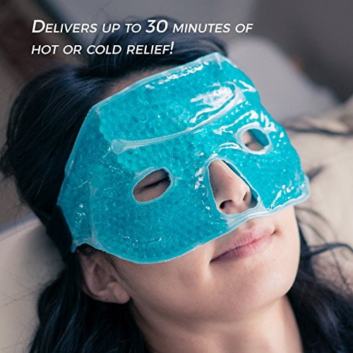 Perfect Remedy - Masque Visage Femme/Homme Réutilisable avec Perles de Gel,  Masque Yeux Froid, Masque Chauffant Yeux, Atténue les Migraines, les