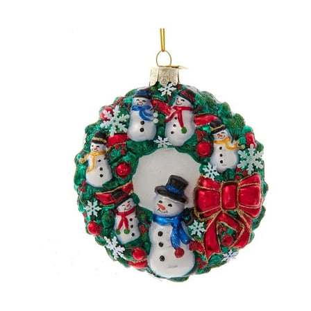 Kurt Adler Noble Gems™ Glass Snowman Wreath Chritmas Ornament