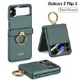 thumbnail image 1 of SaniMore Case for Samsung Galaxy Z Flip 3 6.7" 2021, Hinge Protection All-inclusive 360 Degree Rotating Metal Ring/Kickstand Wireless Charigng Lens Film Folding Case for Galaxy Z Flip 3, Green, 1 of 8