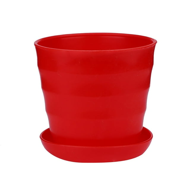 Flowerpots with Dish Ceramic, Pot Flowerpot Colourful Succulent Decor Plastic Flower & Garden, Flower Pots