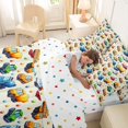 thumbnail image 5 of Manfei Cute School Bus 7-Piece King Bedding,City Cars Pattern King Bed in a Bag,Beige,Polkadot Reversible, 5 of 7