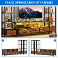 thumbnail image 4 of Dextrus LED TV Stand with Bookcase for Tvs up to 65", Entertainment Stand with Power Outlets, Rustic Brown, 4 of 6