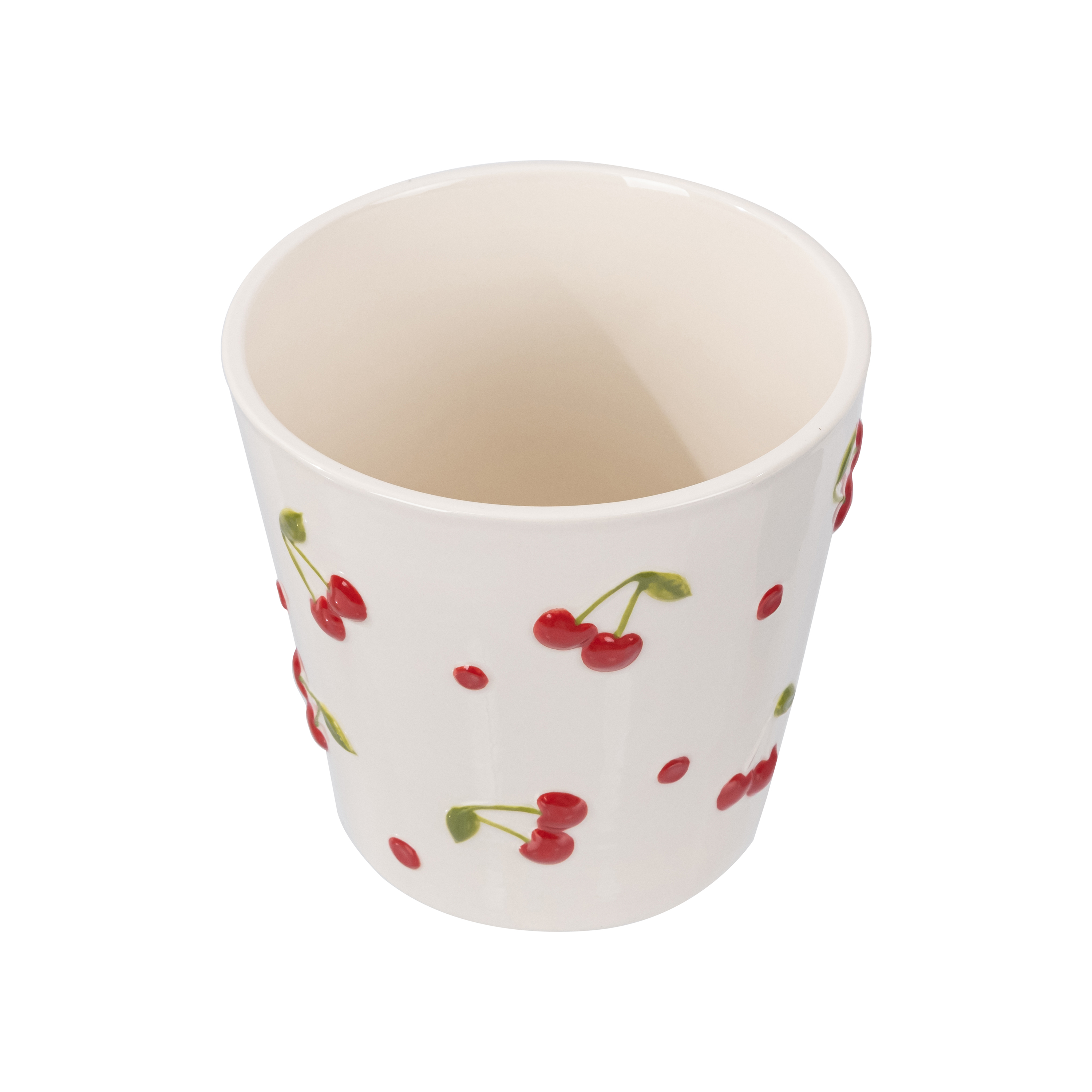 Mainstays Cherry Ceramic Planter, 6.25 Inch Round photo 7