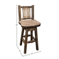 thumbnail image 2 of Homestead Collection Counter Height Barstool w/ Back & Swivel - Buckskin Upholstery, Stain & Lacquer Finish, 2 of 4