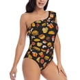 thumbnail image 3 of Honeii Burger Fries for women's one-piece swimsuit featuring a chic one-shoulder design experience elegance and style in the water-Small, 3 of 6