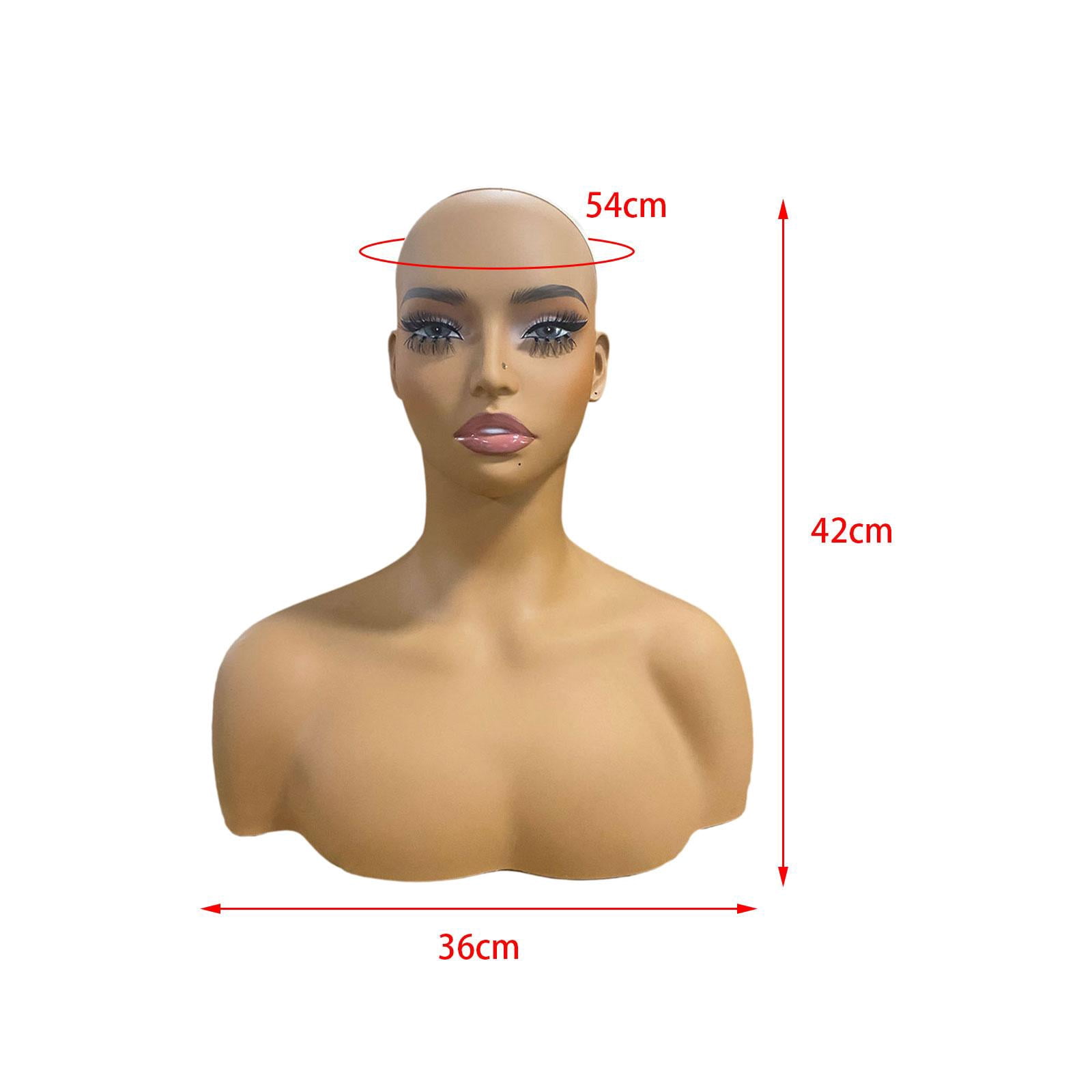 EHJRE Female Mannequin Head with Shoulders Hat Display Rack with Makeup Holder Display Model for Sunglasses Hairpieces Hats