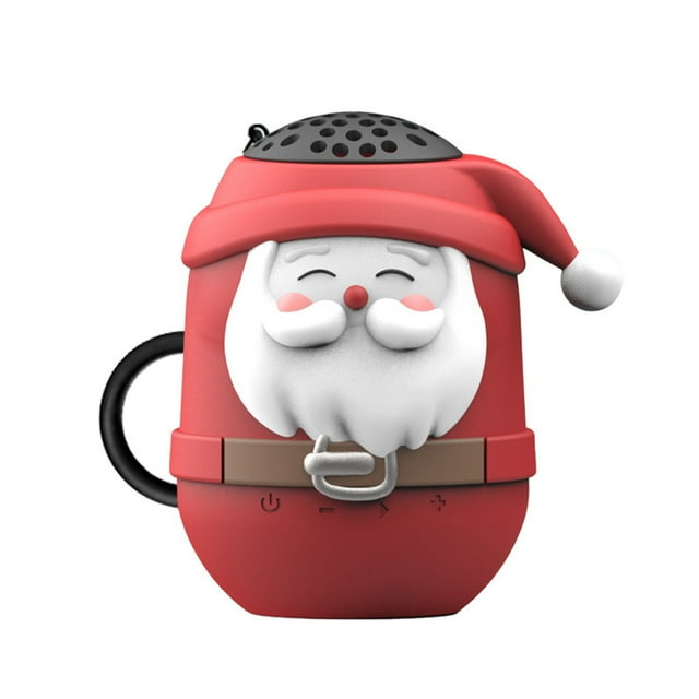 Penkiiy Santa Claus Bluetooth Speaker ,Portable Mini Waterproof Speaker with FM Radio & Hands-Free Cute Santa Claus Bluetooth Speaker Portable Card Insert Mini Speaker