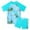 D Cyan CocoTree, variant on BAOHULU Girls Short Sleeve Swimsuit 2-Piece Tankini UPF 50+ Rash Guard Set,Size 5-12