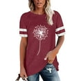 thumbnail image 1 of Chemises pour Femmes Tee à Rayures Tee-Shirt Original Manches Courtes Col Rond Amusant Hauts, 1 of 4