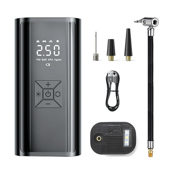 PBAZIH Portable Tire Inflator Air Compressor, 150 PSI Digital Tire Pump with 6000mAh Battery, LED Light, Auto Shutoff, Suitable for Car Tires, Bikes, Balls, and Motorcycles