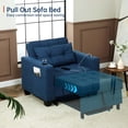 thumbnail image 4 of DURASPACE Futon Chair Bed Convertible Chair 3-in-1 Pull Out Sleeper Chair Beds for Living Room 1PC - Blue Linen, 4 of 5
