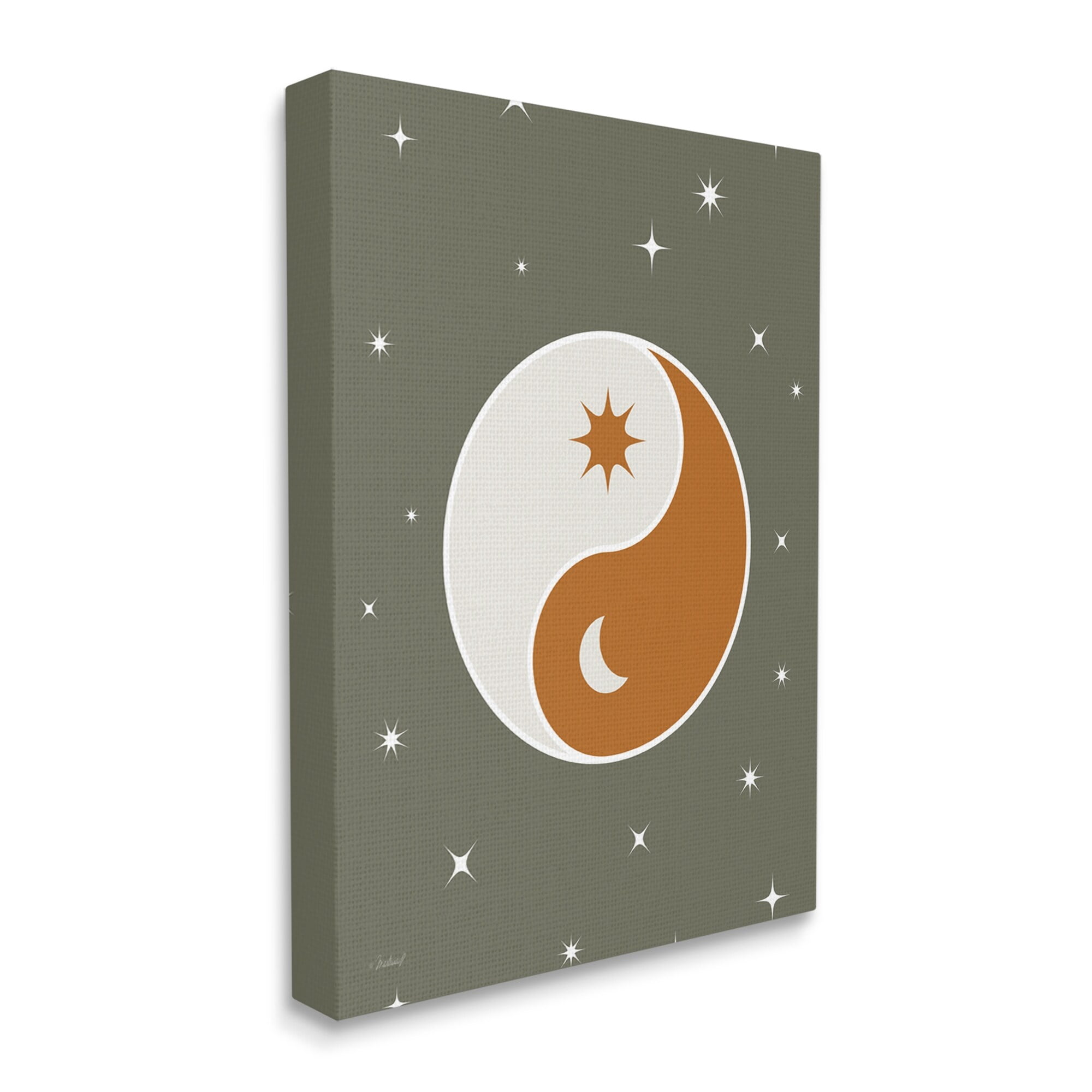 Stupell Industries Starry Yin Yang Symbol Celestial Sun Moon Shapes Graphic Art Gallery Wrapped Canvas Print Wall Art, Design by Martina Pavlova