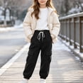thumbnail image 6 of DJDLJWCJ Big Boys Cargo Pants Elastic Waist Drawstring Jogger Pants School Uniform Pants Lightweight Side Pocket Casual Pants Black Size 9, 6 of 10