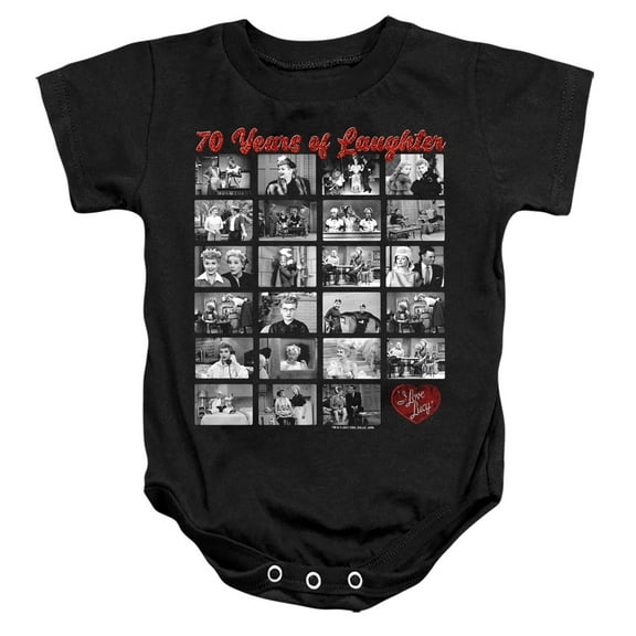 I Love Lucy Film Strip Unisex Infant Snap Suit for Baby,Black, 24 Months