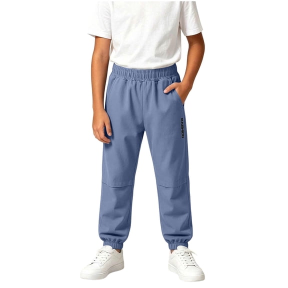 KyCheLot Boys Girls Sweatpants Elastic Waist Straight Leg Joggers Kids Comfy Hiking Workout Sweatpants