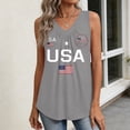 thumbnail image 5 of Kixjoy 250th Anniversary Tops V Neck Trendy Tank Top Sleeveless Casual Vacation Pleated Shirt Patriotic Soft Baggy Shirts for Women, Gray S, 5 of 6