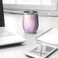 thumbnail image 3 of Floral 12oz Stainless Steel Insulated Wine Tumbler with Lid and Straw – Double Wall Vacuum Mug for Hot & Cold Drinks, 304 Steel Interior, Sweat-Free Design,Thanksgiving,Christmas, Spring,Flower, 3 of 5