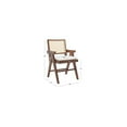 thumbnail image 4 of SAFAVIEH Couture Colette Contemporay Linen Solid Dining Armchair, Walnut/Natural, 4 of 5