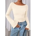 thumbnail image 2 of Remera PRETTYGARDEN Otoño 2025 Crop Top con Mangas Campana Beige XXL, 2 of 9