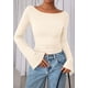 thumbnail image 2 of Camiseta PRETTYGARDEN Otoño 2025 Beige Manga Larga Talle Pequeño, 2 of 9