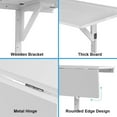 thumbnail image 5 of DORTALA Wall Mounted Folding Desk, White Drop-Leaf Work Table with Thick Board & Solid Wood Support, Space-Saving Hanging Desk for Bathroom, Kitchen, White, 5 of 18