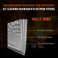 thumbnail image 2 of Qulajoy Santoku Knife 7 Inch - Ultra Sharp Japanese 67 Layers Damascus VG-10 Steel Core - Professional Hammered Chef Knife, 2 of 6
