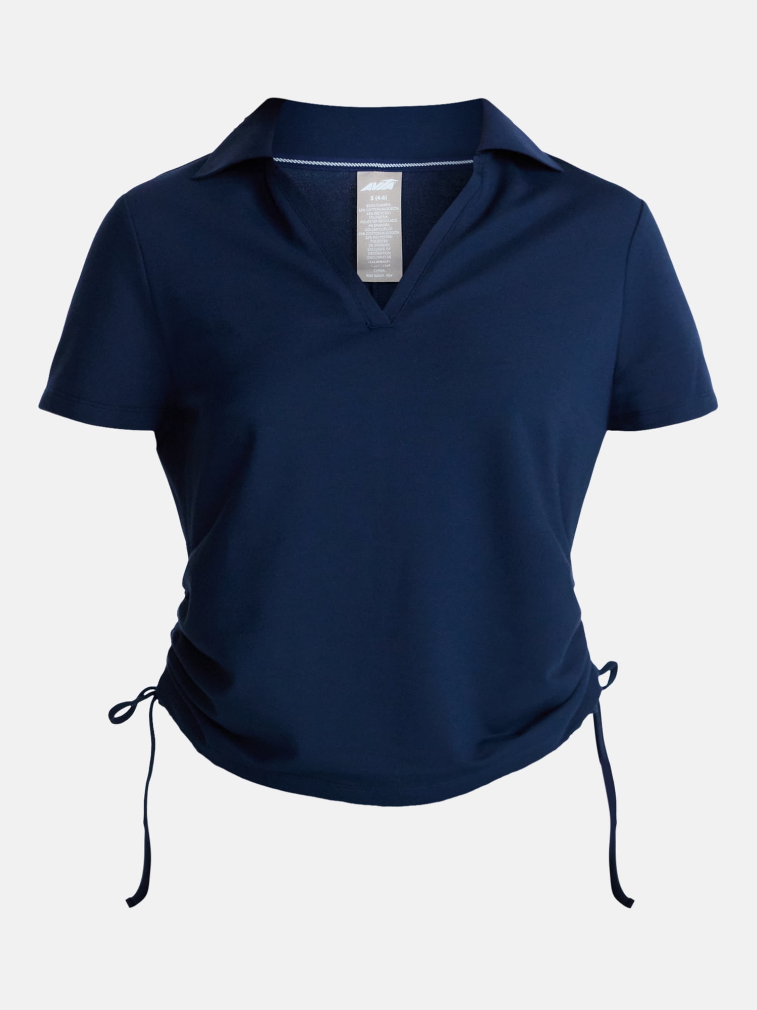Avia Women's Cinched Side Pique Polo Shirt, Sizes XS-XXXL