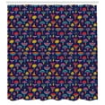 thumbnail image 3 of Crazy Shower Curtain, Sixties Inspired Retro Colors with Mushrooms Abstract Hearts Dot and Triangle Shapes, Fabric Bathroom Set with Hooks, 69W X 70L Inches, Multicolor, by Ambesonne, 3 of 3