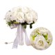 thumbnail image 4 of Qarigey Ramo de satén de boda con cinta de perlas Decoración de mano nupcial Flores decorativas artificiales para celebración de compromiso Ropa, zapatos y accesorios Miscelánea, 4 of 6