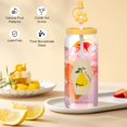 thumbnail image 3 of SHIQI-Glass Cups with Silicone Lids,16oz Can Shaped Glass Cups Apple Aesthetic Cups with Straws, 3 of 4