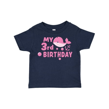 

Inktastic Nautical My 3rd Birthday with Pink Whale Gift Toddler Boy or Toddler Girl T-Shirt
