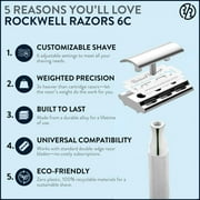 Rockwell Razors 6C Safety Razor with 6 Adjustable Settings and 5 Razor Blades, White Chrome