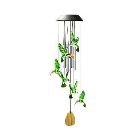 

Aousin Colorful LED Solar Light Outdoor Wind Chime Hummingbird Pendant Lamps (A)