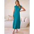 thumbnail image 5 of ANRABESS Summer Casual Sleeveless Maxi Dress for Women Crewneck Loose Split Wrinkle-Free Travel Vacation Long Dress Beach Sundress with Pockets Lake Blue M, 5 of 12