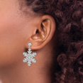 thumbnail image 4 of Sterling Silver & Cubic Zirconia Brilliant Embers Snowflake Dangle Post Earrings, 4 of 4