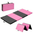 thumbnail image 2 of Ainfox 2" 4 Fold Straight Design 6'x3' Pink/Black Gymnastic Mat with Handles, 2 of 8