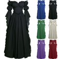 thumbnail image 2 of Medieval Renaissance Costume Dress Regency Victorian Gothic Witch Dresses for Women lloween Victorian, 2 of 7