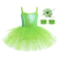 thumbnail image 2 of IBTOM CASTLE Girls Sequin Ballet Dance Dress Tutu Skirt Leotard Ballerina Fairy Princess Fancy Dress up Dancewear 9-10 Years Green, 2 of 8