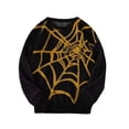 thumbnail image 4 of Men's Spider Web Knit Sweater Long Sleeve Crew Neck Casual Pullover Top, 4 of 5