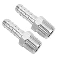 thumbnail image 2 of Conector rápido de acero inoxidable, 2 piezas, 3/8 pulg., BSPT, rosca macho, conexión de tubería, junta de púas, calidad inigualable, 2 of 8