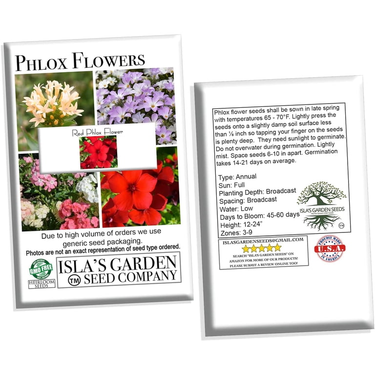Red Phlox Seeds for Planting, 200+ Heirloom Flower Seeds Per Packet Annual,  Non GMO Seeds, Botanical Name Phlox paniculata, Great Home Flower Garden  Gift - Walmart.com