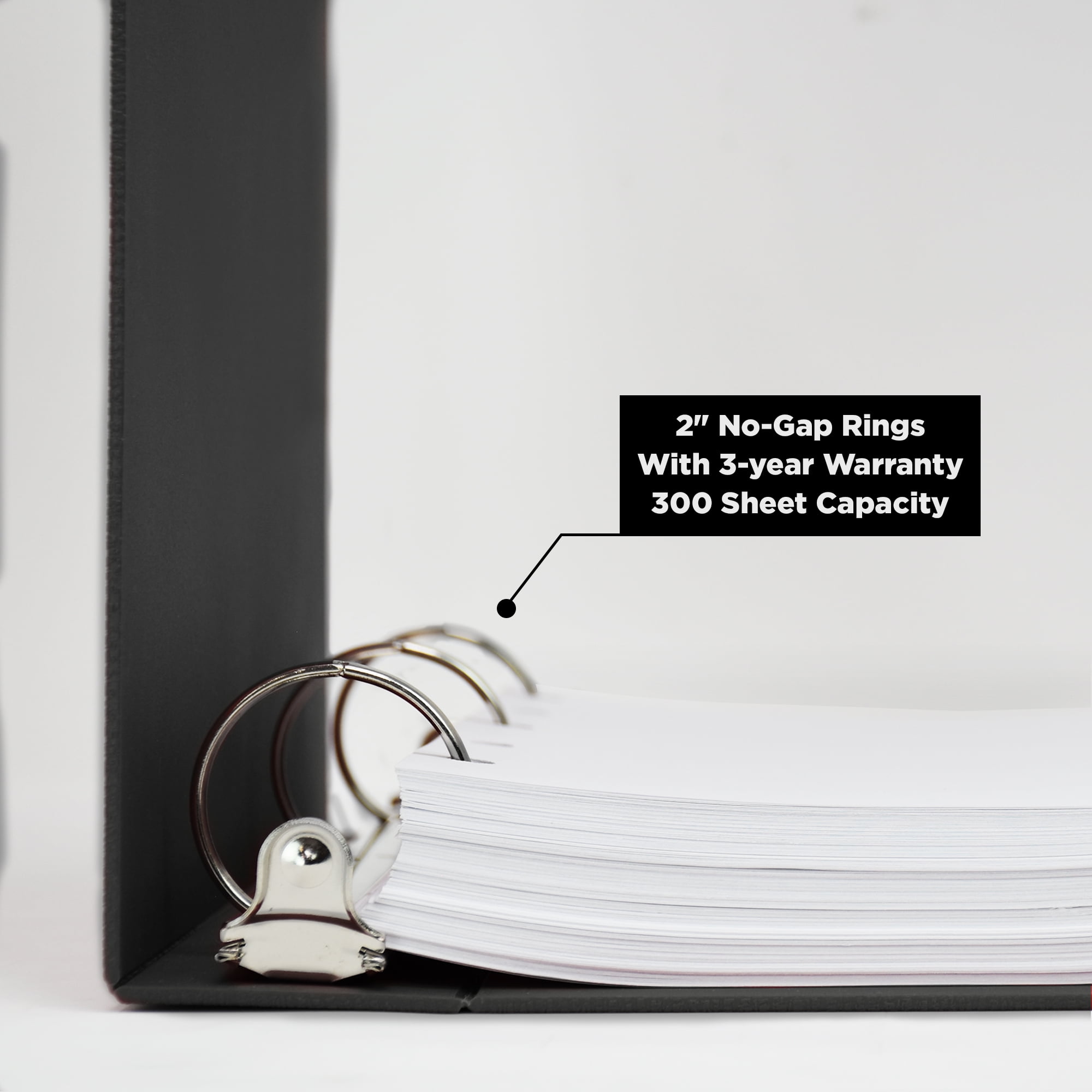 Carstens 2-Inch Heavy Duty 3-Ring Binder -Top Opening, Black