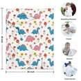 thumbnail image 4 of White Cartoon Dinosaurs Flowers Pattern Blanket,Comfortable Soft Flannel Throw Blanket,All Season,Warm Lightweight Blankets for Sofa Bed Couch Living Room Chair,30"x40", 4 of 4