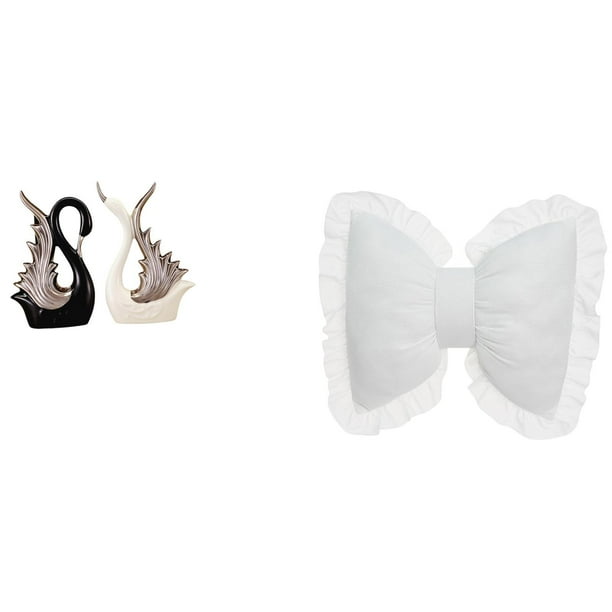 estatua de cisne,Figuras de cisne,estatuas,decoración del hogar,fiesta de bodas,Cojín con lazo bonito,Almohada con forma de lazo,bonito cojín decorativo con lazo,Funda de almohada con lazo