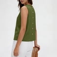 thumbnail image 5 of ClodeEU Women's V Neck Sleeveless Linen Tank Top, Casual Loose Fit Summer Lightweight Blouse Army Green,Women's Plus L, 5 of 7