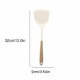 thumbnail image 3 of Food Grade Silicone Spatula for Non-Stick Cookware, Flexible Turner for Flipping Eggs Pancakes, 12.6 Inch Kitchen Utensil, Dishwasher Safe, White, 3 of 6