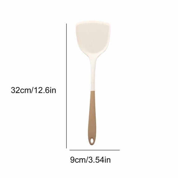 Rkxzt Shovel Silicone Spatula Non-Stick Pan Turner Food Grade Kitchenware White 12.6"1 Piece Kitchen Dining