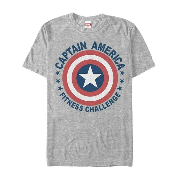 Men's Marvel Captain America Fitness Shield  Graphic Tee Athletic Heather X Large
