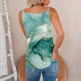 thumbnail image 6 of Wycnly Womens Tank Tops Lightweight Comfy Loose Fit Fashion Metal Strap Going out Tops Vest Shirts Summer Trendy Marbled Print V-Neck Sleeveless Shirts Blouse Green l, 6 of 6