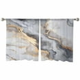 thumbnail image 2 of Gray Ombre Marble Semi Sheer Curtains 54 Inch Length 2 Panels Set, Abstract Art Contemporary Sheer Kitchen Curtain Privacy Voile Window Curtain for Living Room Bedroom Rod Pocket Drapes, 2 of 7